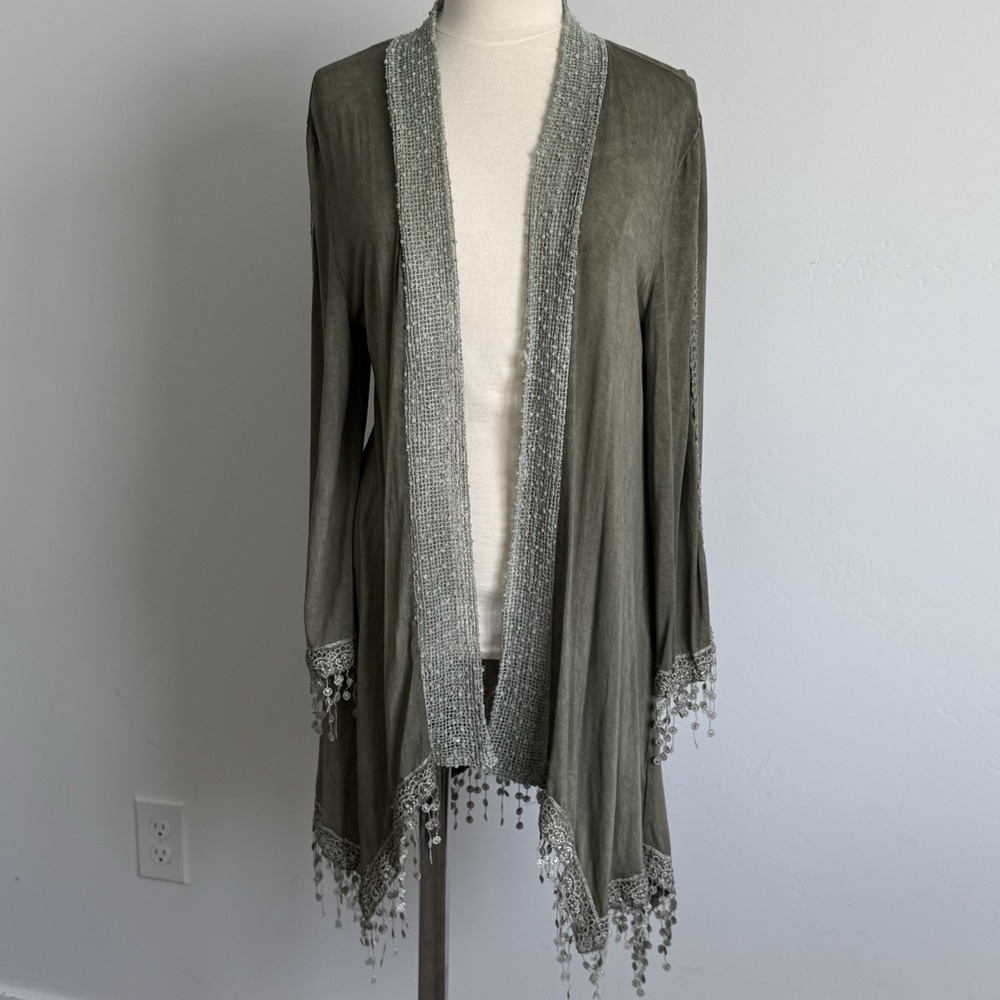 Cupio Kimono Whimsy Forest Fairy Pirate Coastal Cowgirl Artsy M/L Grunge BOHO - Picture 1 of 9